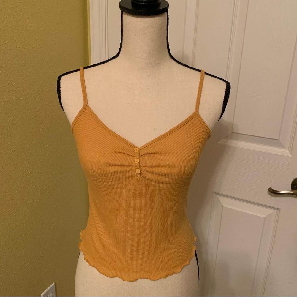 Yellow Button Detail Crop Top (M)